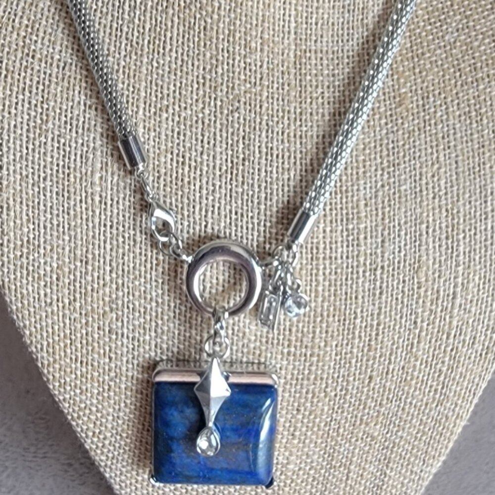 Lapis Lazuli, Austrian Crystal Necklace - Picture 3 of 4